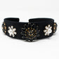 Black Velvet Headband with Black Jewels