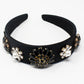 Black Velvet Headband with Black Jewels