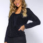 Black Glittered Wrap Top