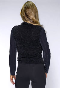 Black Glittered Wrap Top