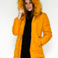 Reversible Mustard Coat with Detachable Faux Fur Hood