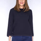 Navy Ribbed Knit Pullover