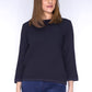 Navy Ribbed Knit Pullover