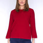 Red Ribbed Knit Pullover