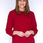 Red Ribbed Knit Pullover