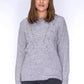 Light Grey Knit Jumper with Silver Pearls