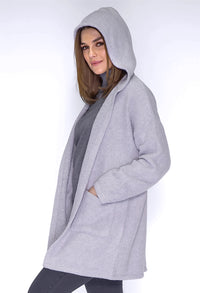 Soft Teddy Knit Grey Hoody Cardi