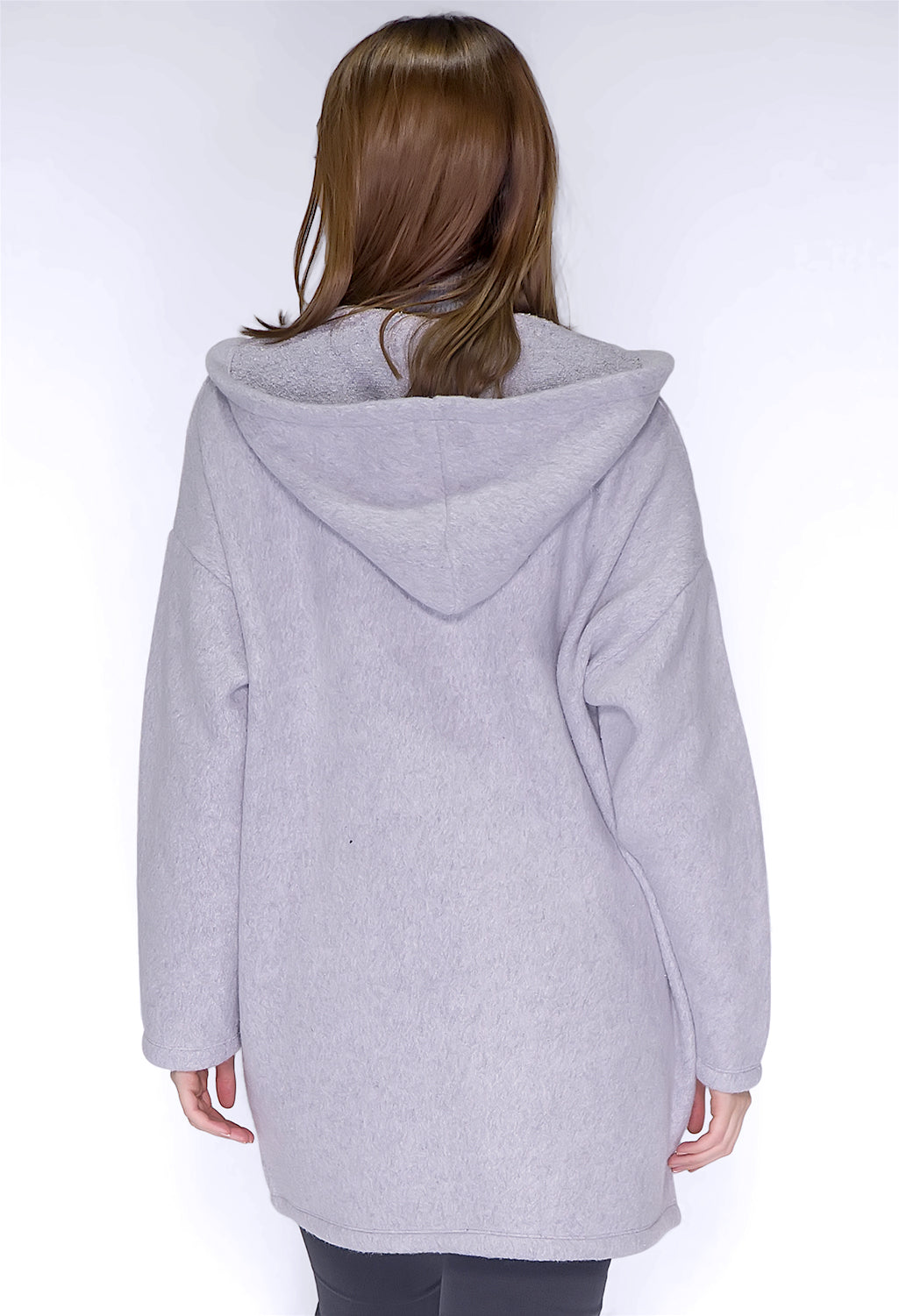 Soft Teddy Knit Grey Hoody Cardi