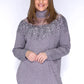 Grey Sequin Long Line  Knit