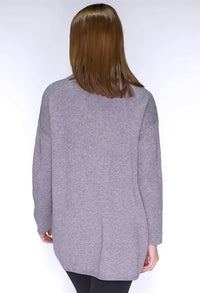 Grey Sequin Long Line Knit