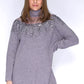 Grey Sequin Long Line  Knit