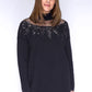 Black Sequin Long Line Knit