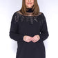 Black Sequin Long Line Knit