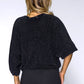 Black Batwing Top with Studded Neckline