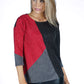 Charcoal Panelled Knit Top