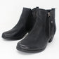 Black Block Heel Plain Front Ankle Boot