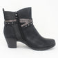 Black Block Heel Plain Front Ankle Boot-2