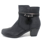 Black Block Heel Plain Front Ankle Boot-4