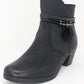 Black Block Heel Plain Front Ankle Boot-4