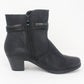 Black Block Heel Plain Front Ankle Boot-4