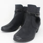 Black Block Heel Plain Front Ankle Boot-4