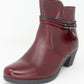 Bordeaux Block Heel Plain Front Ankle Boot-1