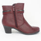 Bordeaux Block Heel Plain Front Ankle Boot-1