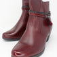 Bordeaux Block Heel Plain Front Ankle Boot-1