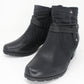 Black Block Heel Plain Front Ankle Boot