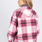 Raspberry Checked Shacket