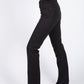 Straight Leg Black Trousers with Stitching Details on Back Pockets