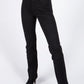 Straight Leg Black Trousers with Stitching Details on Back Pockets