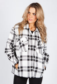 Black and White Checked Shacket