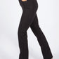 Straight Leg Black Trousers with Back Pocket Details