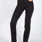 Straight Leg Black Trousers with Back Pocket Details