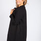 Charcoal Boucle Open Long Line Coat