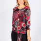 Circle Print Tied Hem Batwing Top