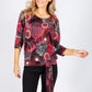 Circle Print Tied Hem Batwing Top