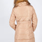 Beige Belted Coat with Detachable Faux Fur Collar