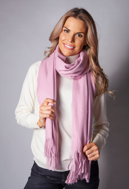 Soft Pink Wool Feel Scarf