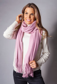 Soft Pink Wool Feel Scarf