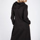 Black Hooded Zip Up Dress