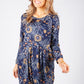 Navy Floral Knit Dress