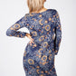 Navy Floral Knit Dress