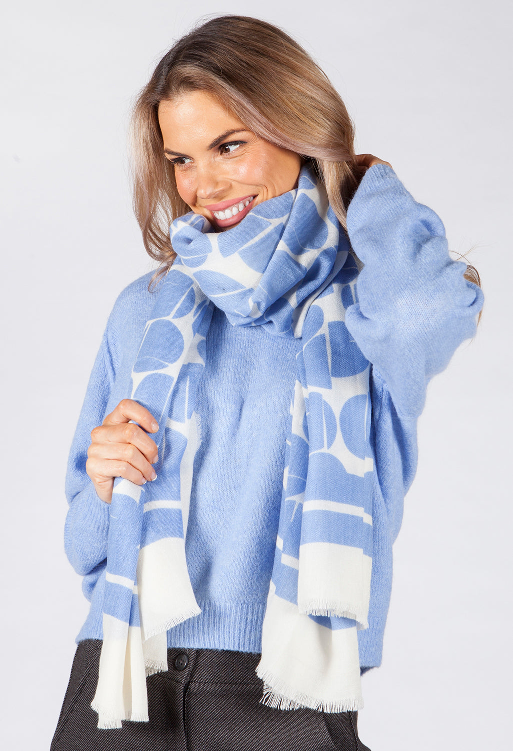 Blue Aspot Scarf