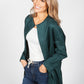 Forest Green Suede Long Line Blazer