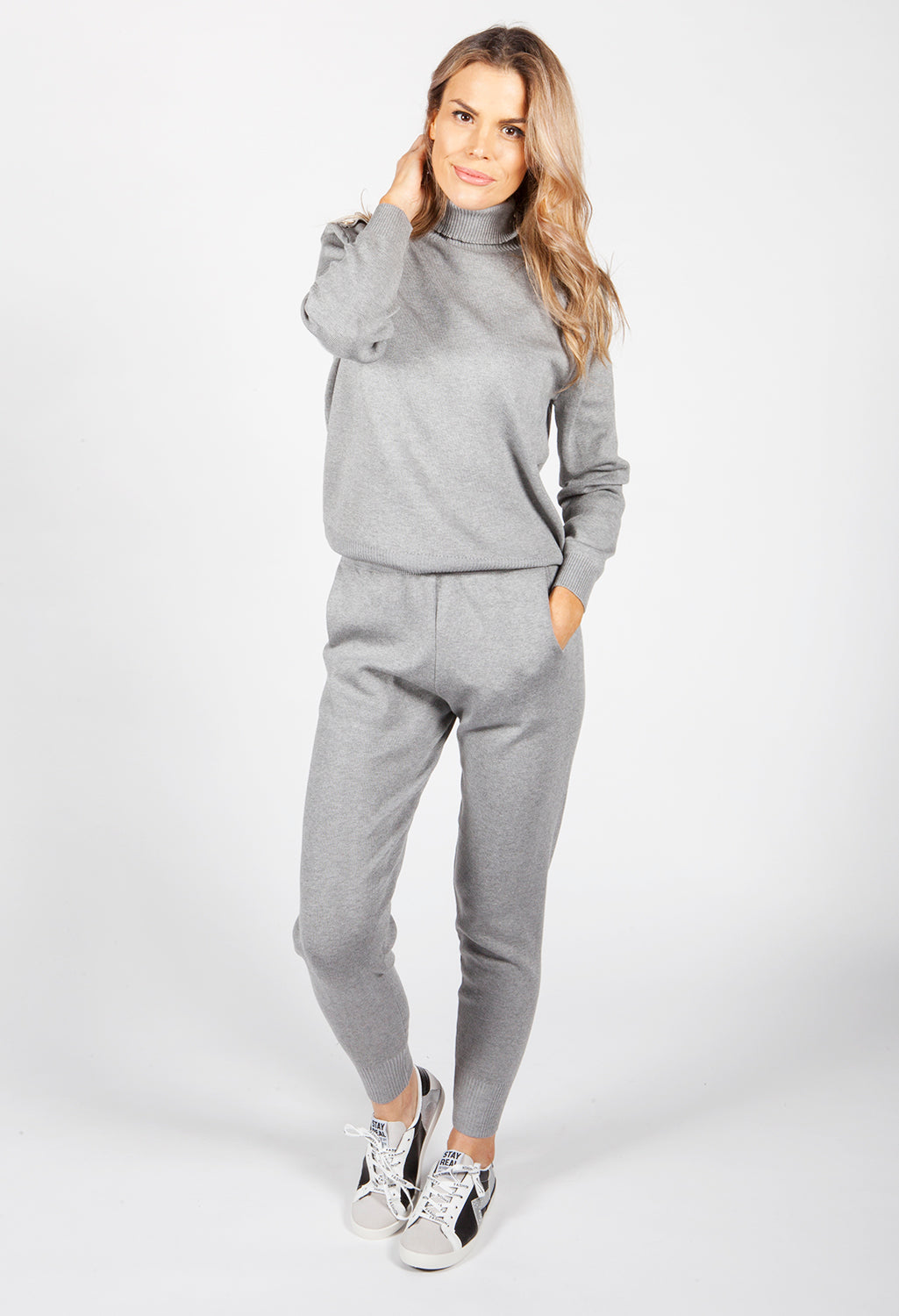 Light Grey Knit Jogger Set