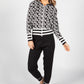 Black Geometric Design Double Knit Jogger Set