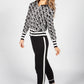 Black Geometric Design Double Knit Jogger Set