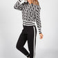 Black Geometric Design Double Knit Jogger Set